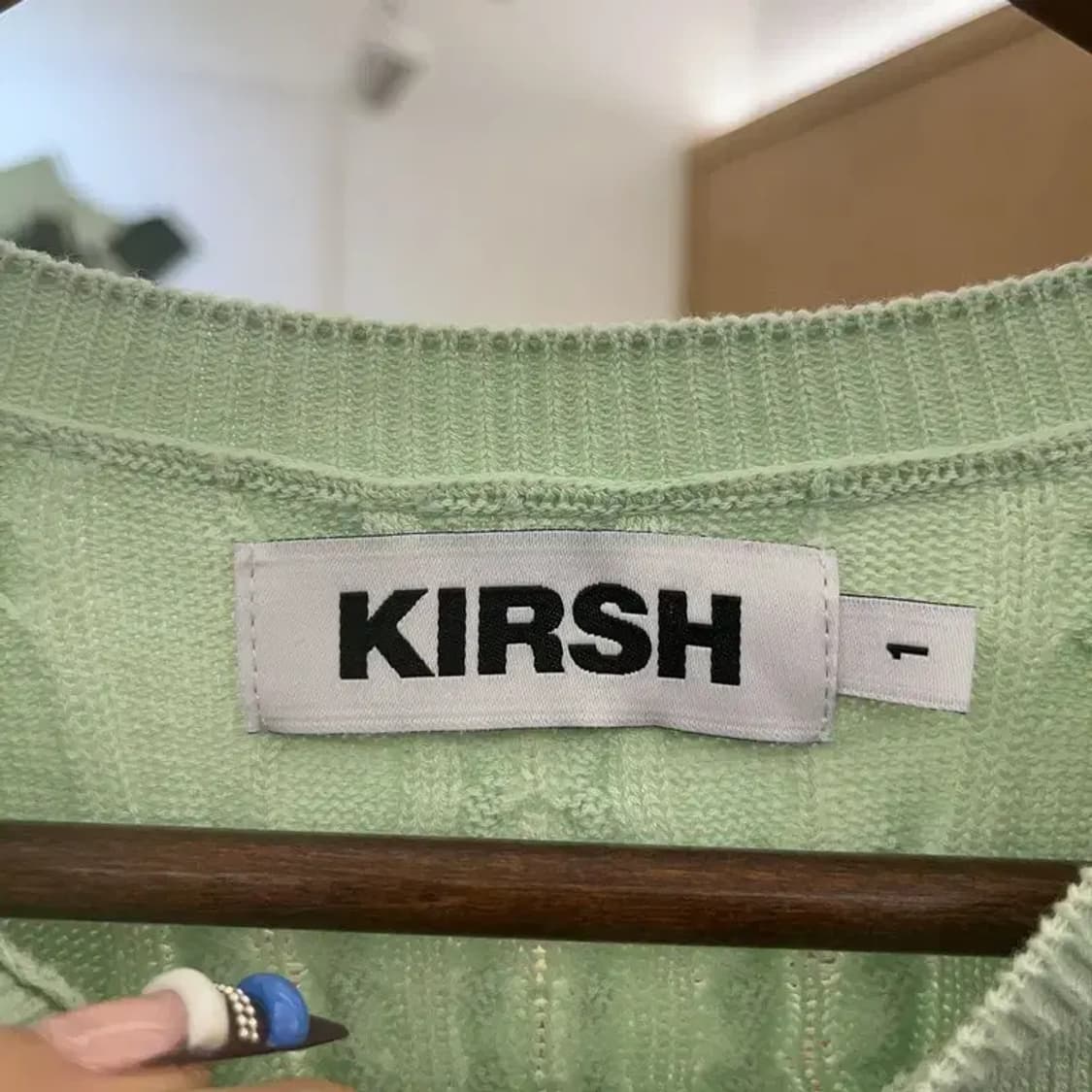 키르시 키치 체리로고 피스타치오 그린 반팔 니트 1 C07604 상품이미지5