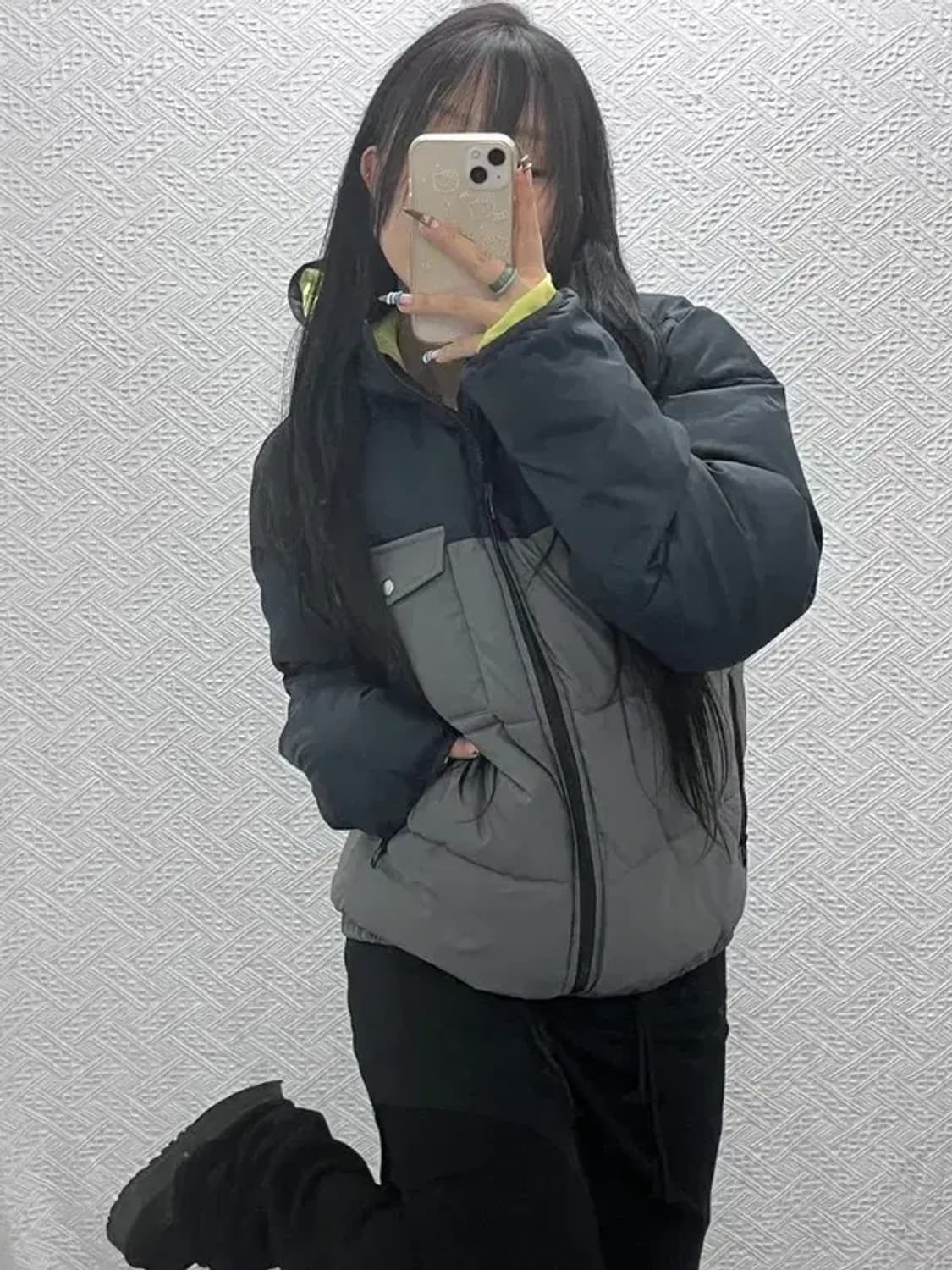 퀵실버 올드스쿨 빈티지 캐주얼 다운 숏 패딩 M C07612 상품이미지1