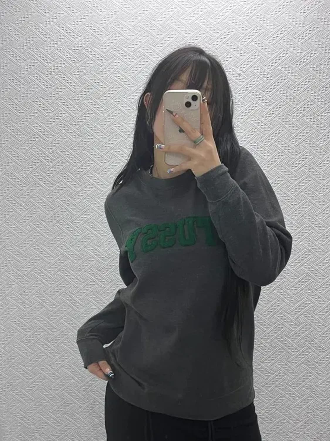 스투시 올드스쿨 빈티지 딥그린 빅로고 약기모 맨투맨 95 C07624 상품이미지2