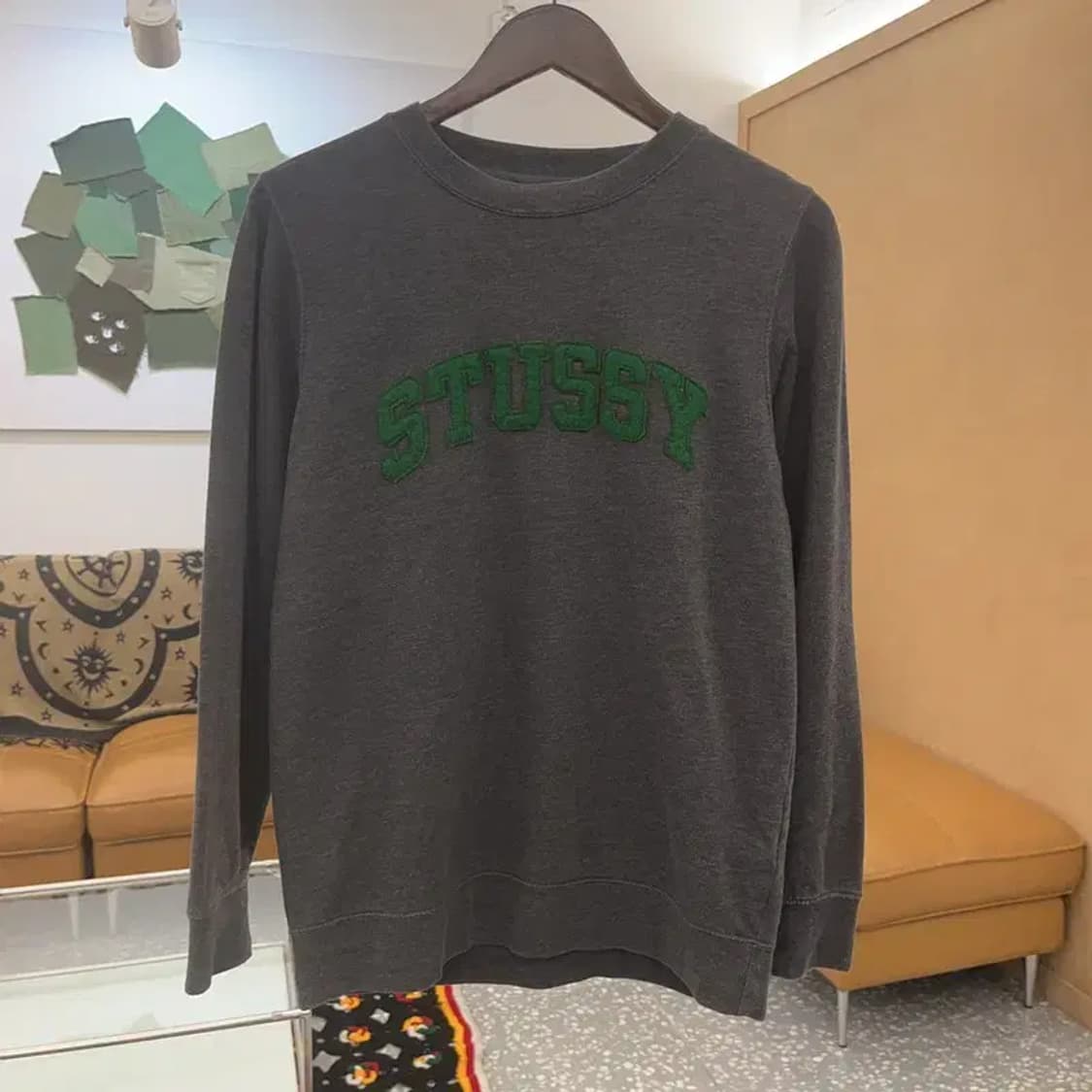 스투시 올드스쿨 빈티지 딥그린 빅로고 약기모 맨투맨 95 C07624 상품이미지3