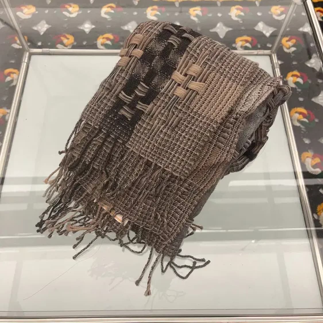 니나리치 빈티지 히피 에스닉 뜨개 라나 울 목도리 C07636 상품이미지3