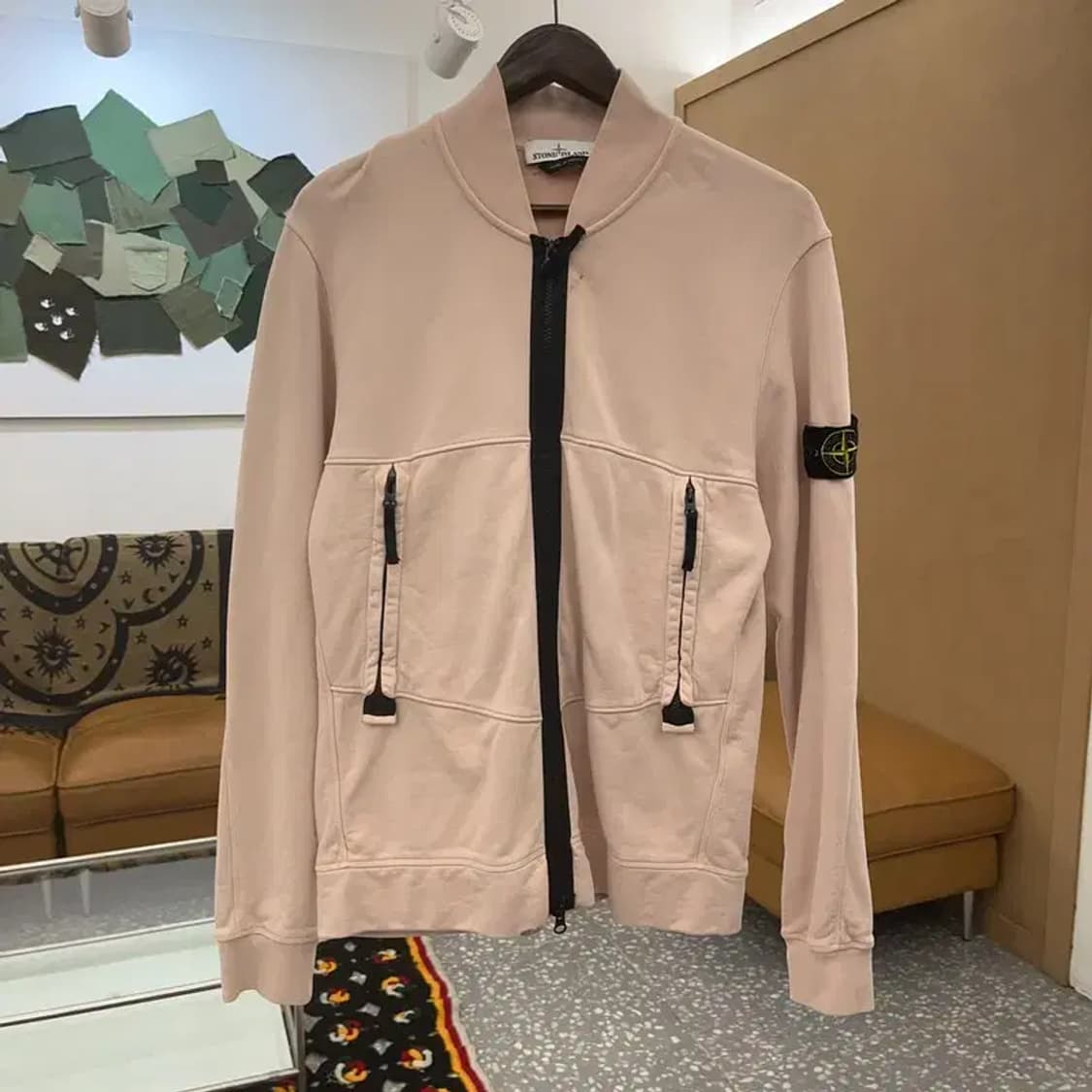 스톤 아일랜드 여리핏 멀티포켓 딸기우유 집업 자켓 95 C07616 상품이미지3