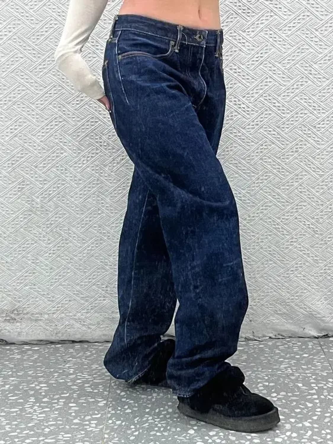 재팬블루진 J401 빈티지 캐주얼 와이드 데님팬츠 34인치 C07634 상품이미지2