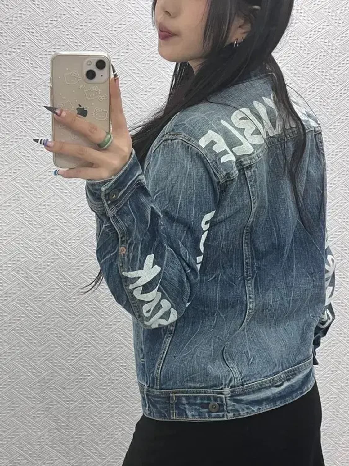 에비수 빈티지 스트릿 힙합 드레이프 워싱 데님자켓 100 C07614 상품이미지1