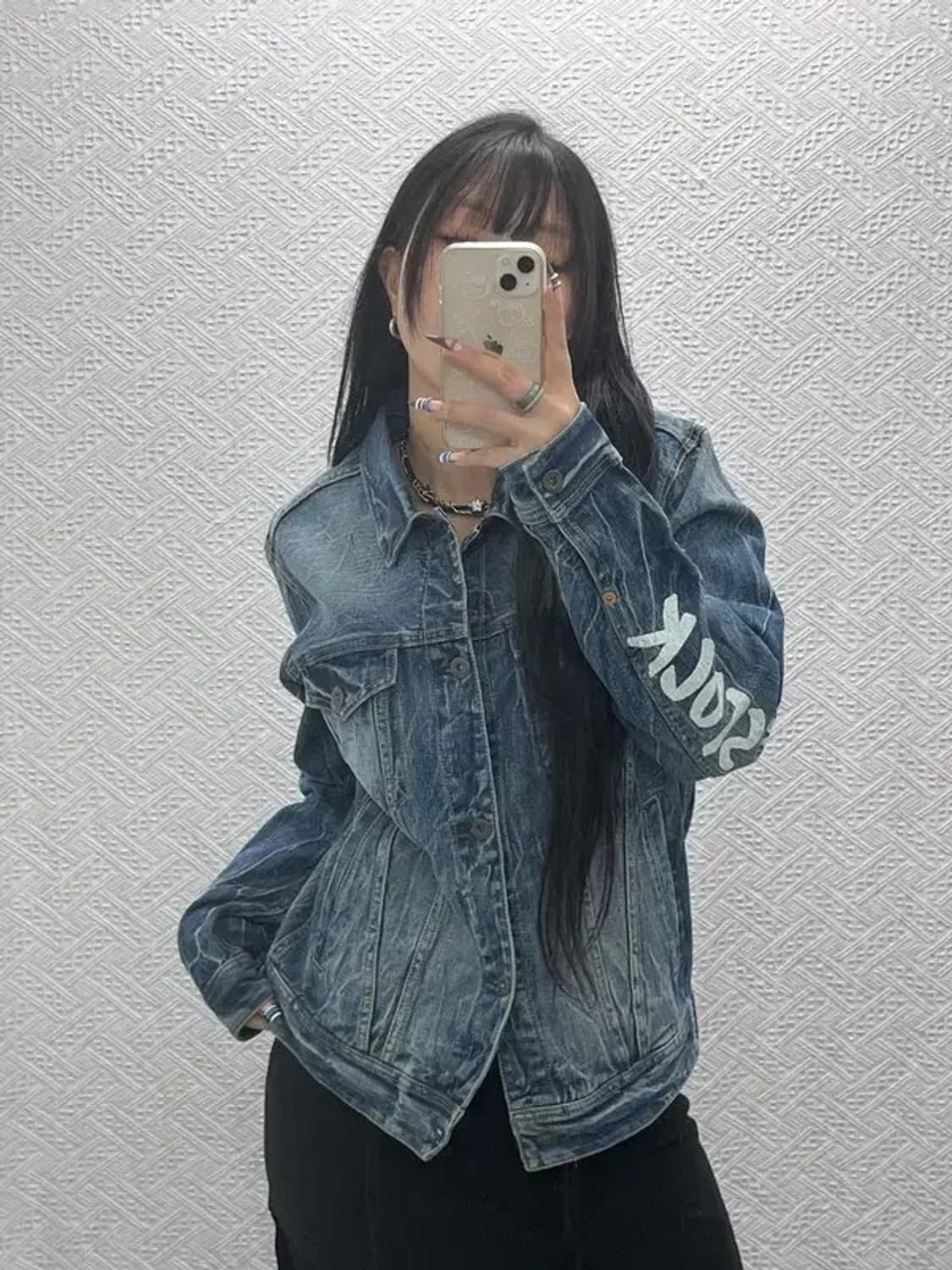 에비수 빈티지 스트릿 힙합 드레이프 워싱 데님자켓 100 C07614 상품이미지2