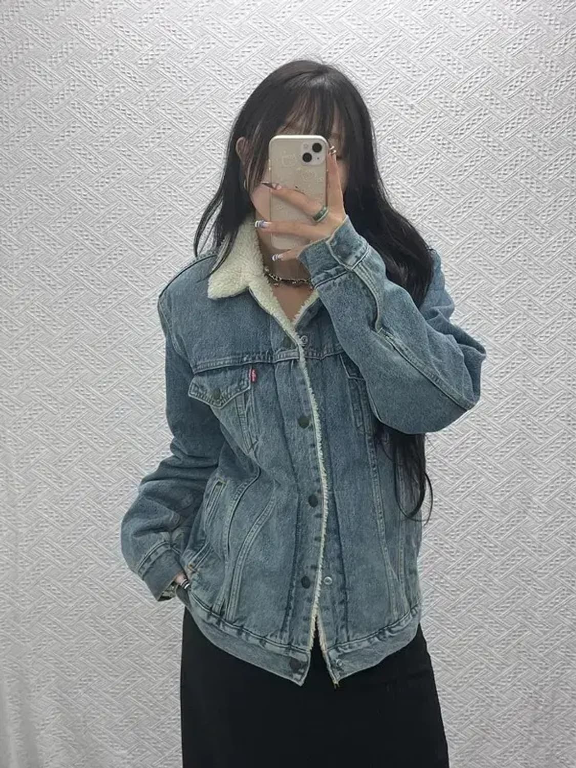 리바이스 양털 쉐르파 트러커 빈티지 데님자켓 M C07638 상품이미지1