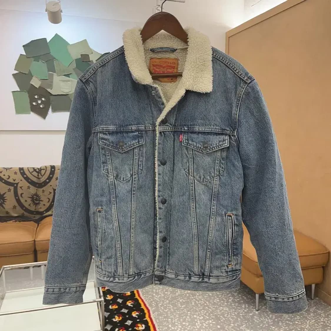 리바이스 양털 쉐르파 트러커 빈티지 데님자켓 M C07638 상품이미지3