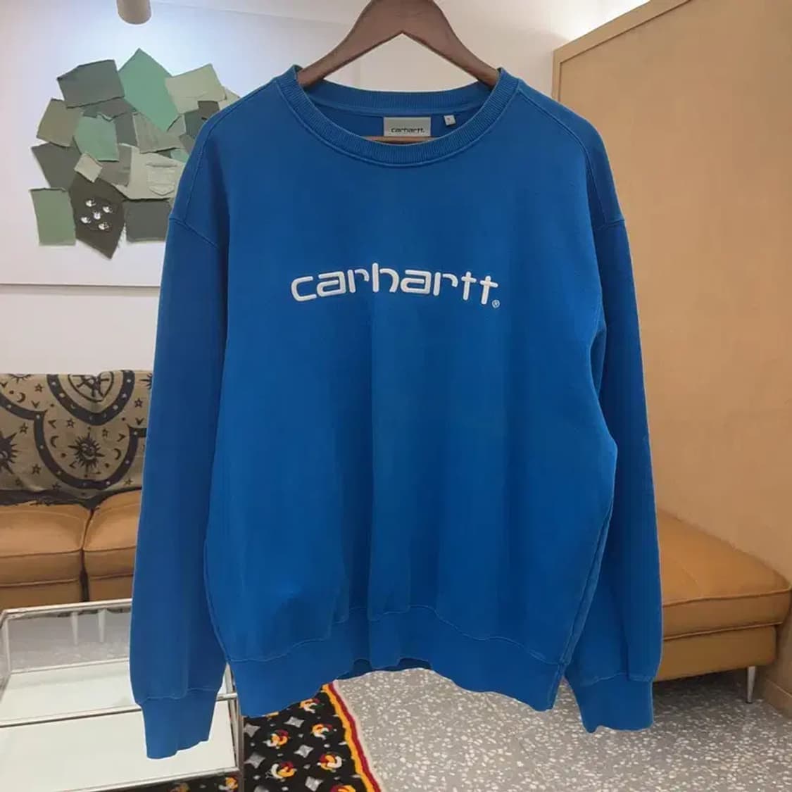 칼하트 빈티지 코발트블루 스펠로고 맨투맨 L C07644 상품이미지3