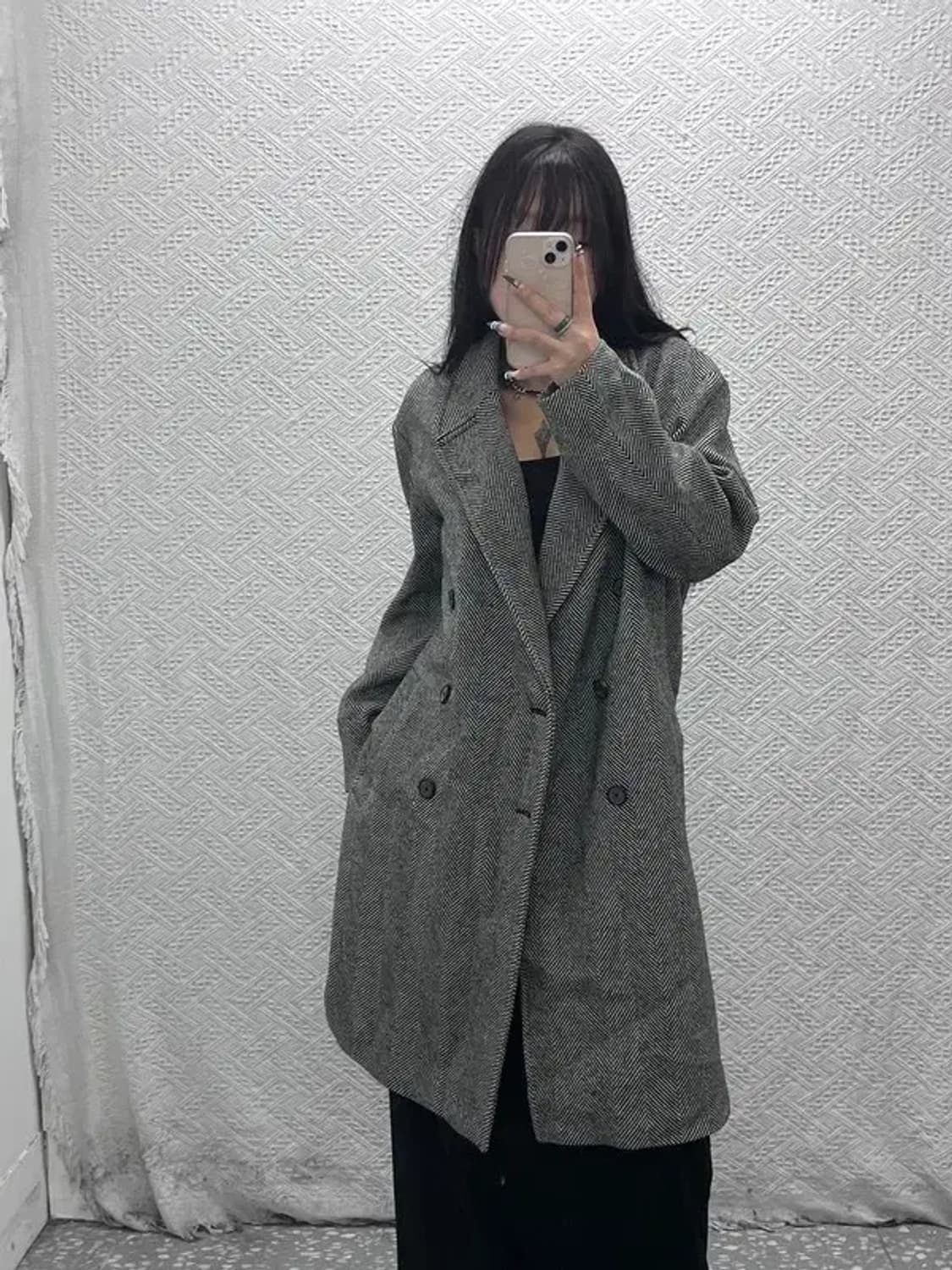 앤더슨벨 모던시크 울 캐시미어 헤링본 코트 S C07649 상품이미지1