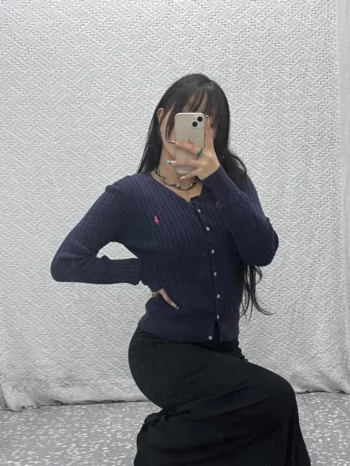 폴로 랄프로렌 모던캐주얼 자수로고 꽈배기 케이블 가디건 XL C07663 상품이미지2