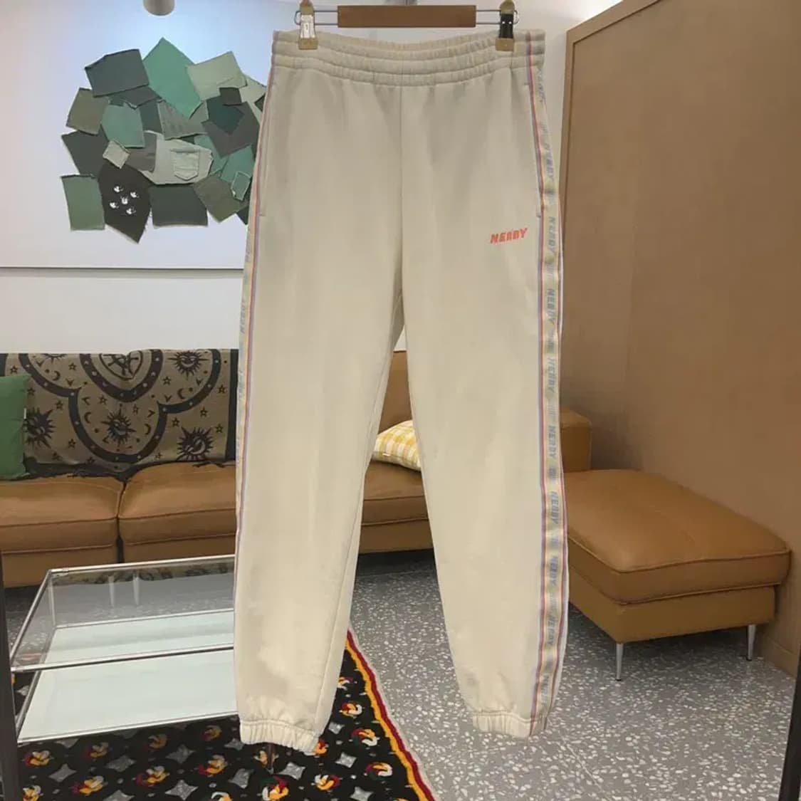 널디 빈티지 사이드로고 크림 스웻팬츠 XS C07669 상품이미지3