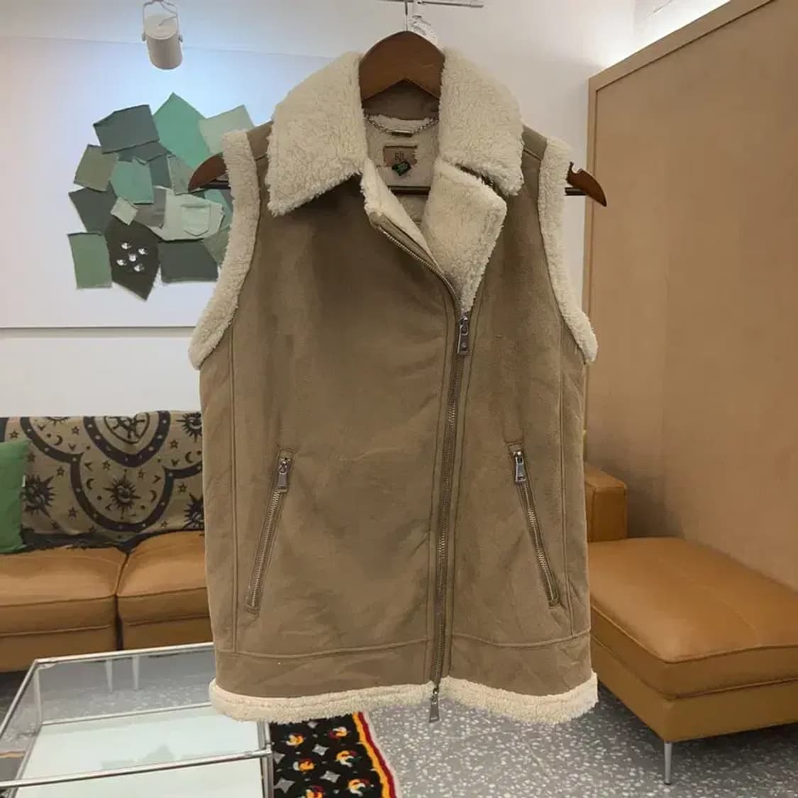 폴로 랄프로렌 핀터감성 스웨이드 양털 조끼 95 C07647 상품이미지3