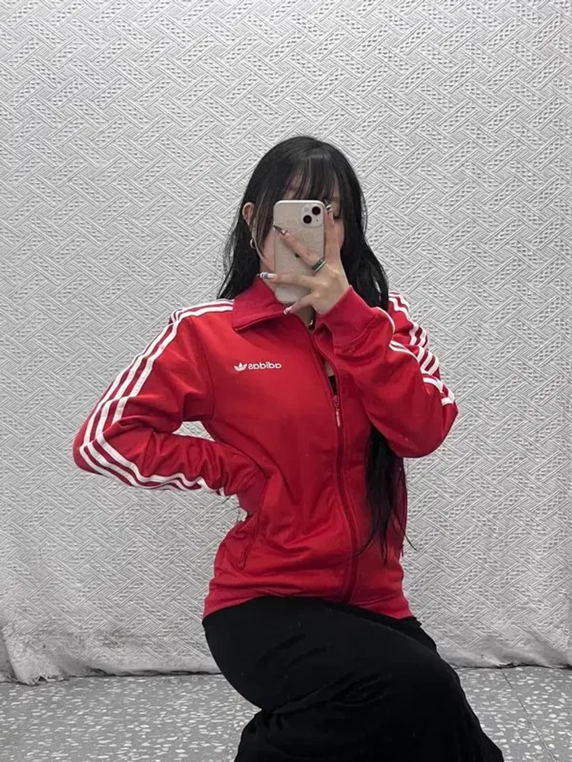 아디다스 레트로 Y2K 비비드레드 져지 집업 90 C07666 상품이미지2