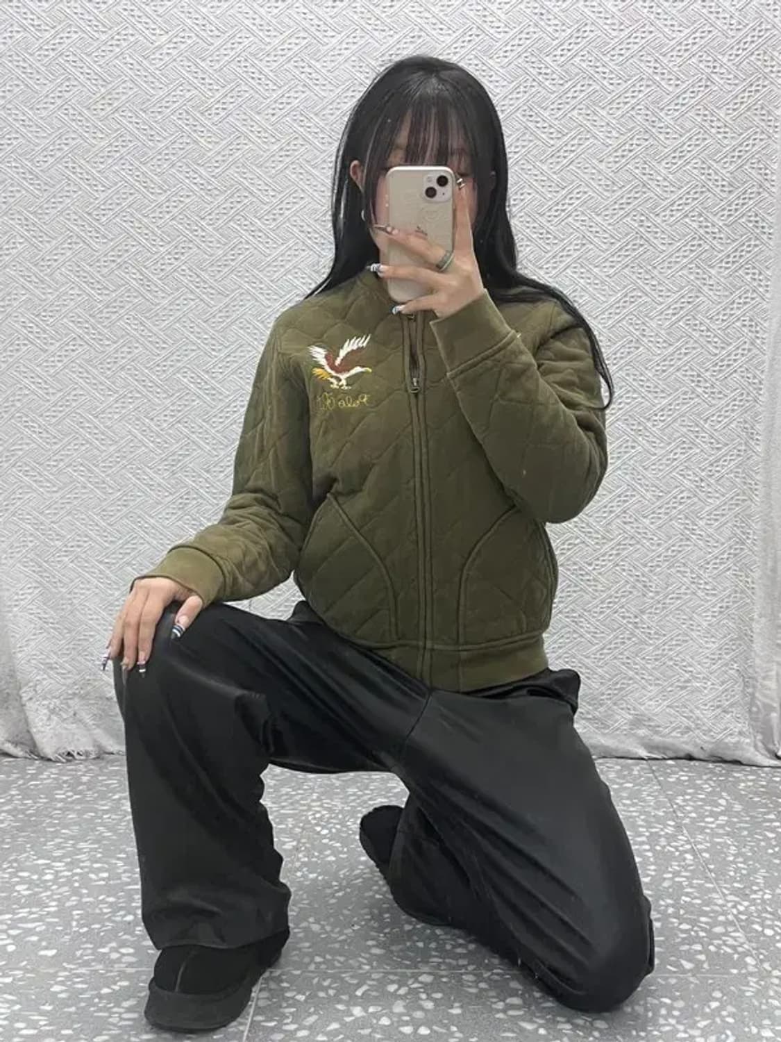 폴로 랄프로렌 빈티지 퀄팅 스트릿 스카쟌 집업 자켓 L C07697 상품이미지2