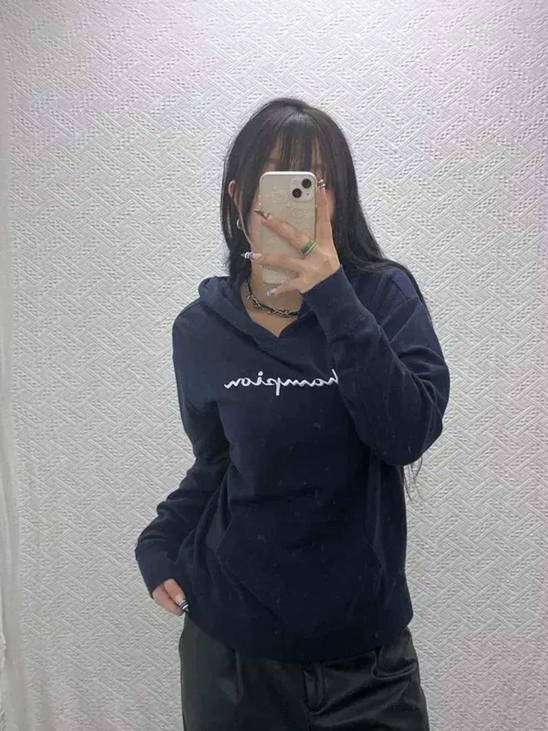 챔피언 올드스쿨 빈티지 캐주얼 빅로고 후드티 M C07703 상품이미지1