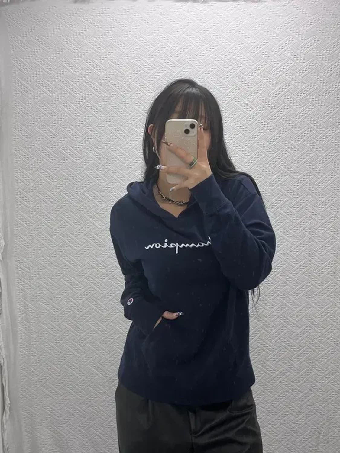 챔피언 올드스쿨 빈티지 캐주얼 빅로고 후드티 M C07703 상품이미지2