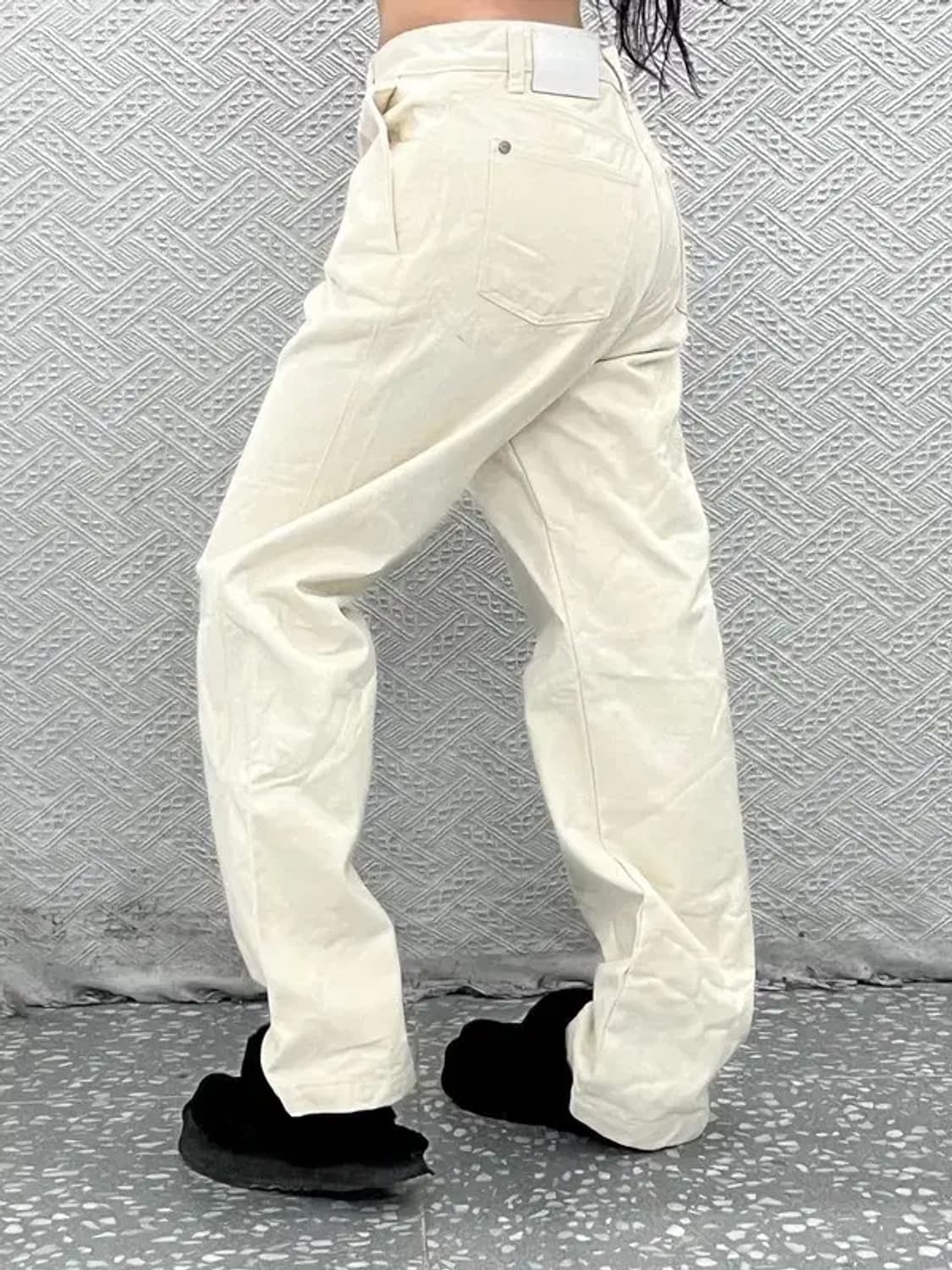 모드나인 빈티지 와이드 크림 코튼팬츠 31인치 C07710 상품이미지2