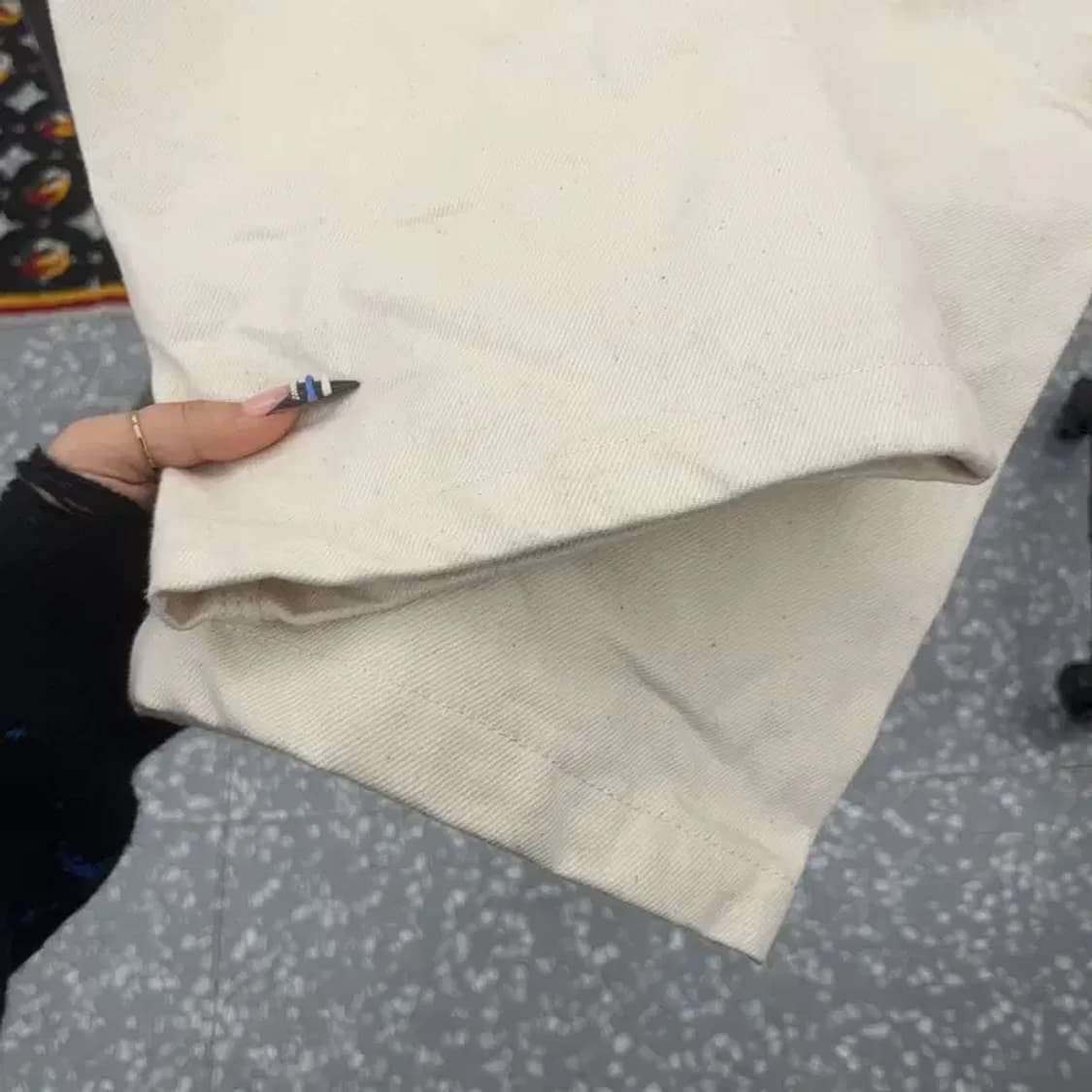 모드나인 빈티지 와이드 크림 코튼팬츠 31인치 C07710 상품이미지5