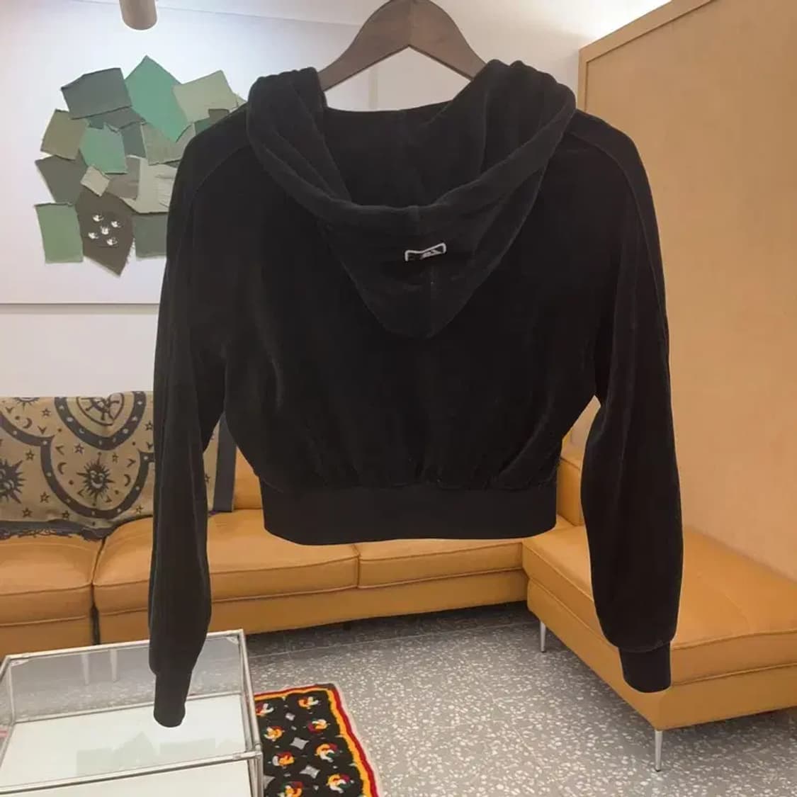 MLB 뉴욕양키스 벨벳 슬림핏 크롭 후드집업 XS C07700 상품이미지4