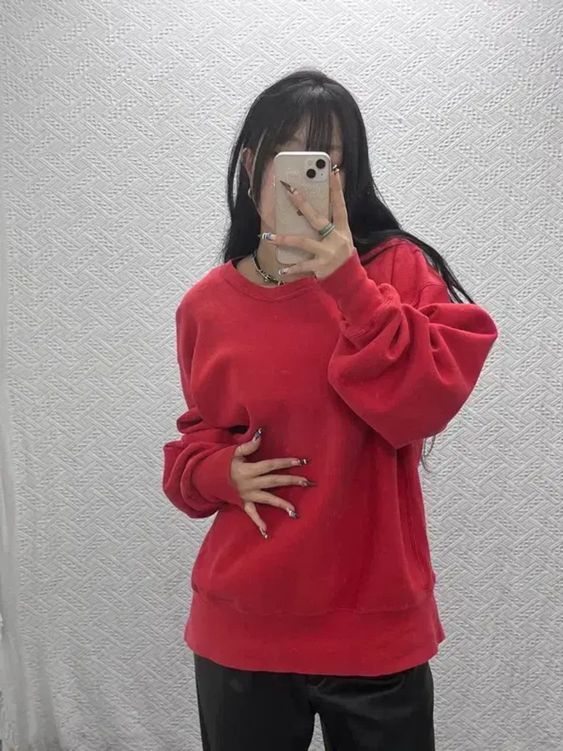 챔피온 리버스위브 빈티지 레트로 무지 기모 맨투맨 L C07707 상품이미지2