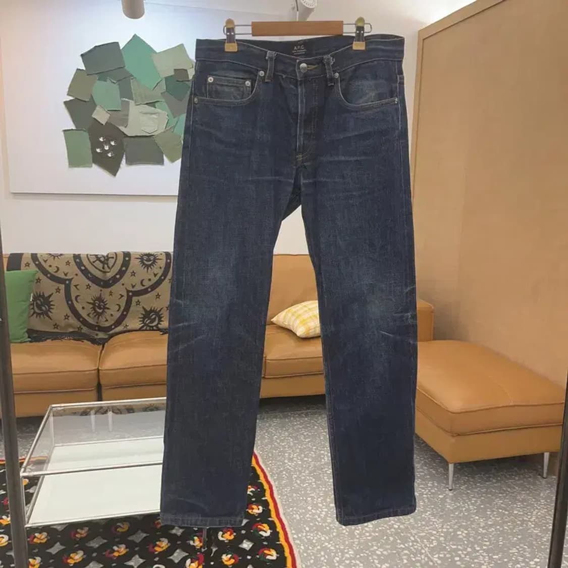 아페세 올드스쿨 캐주얼 빈티지 워싱 데님팬츠 30인치 C07714 상품이미지3