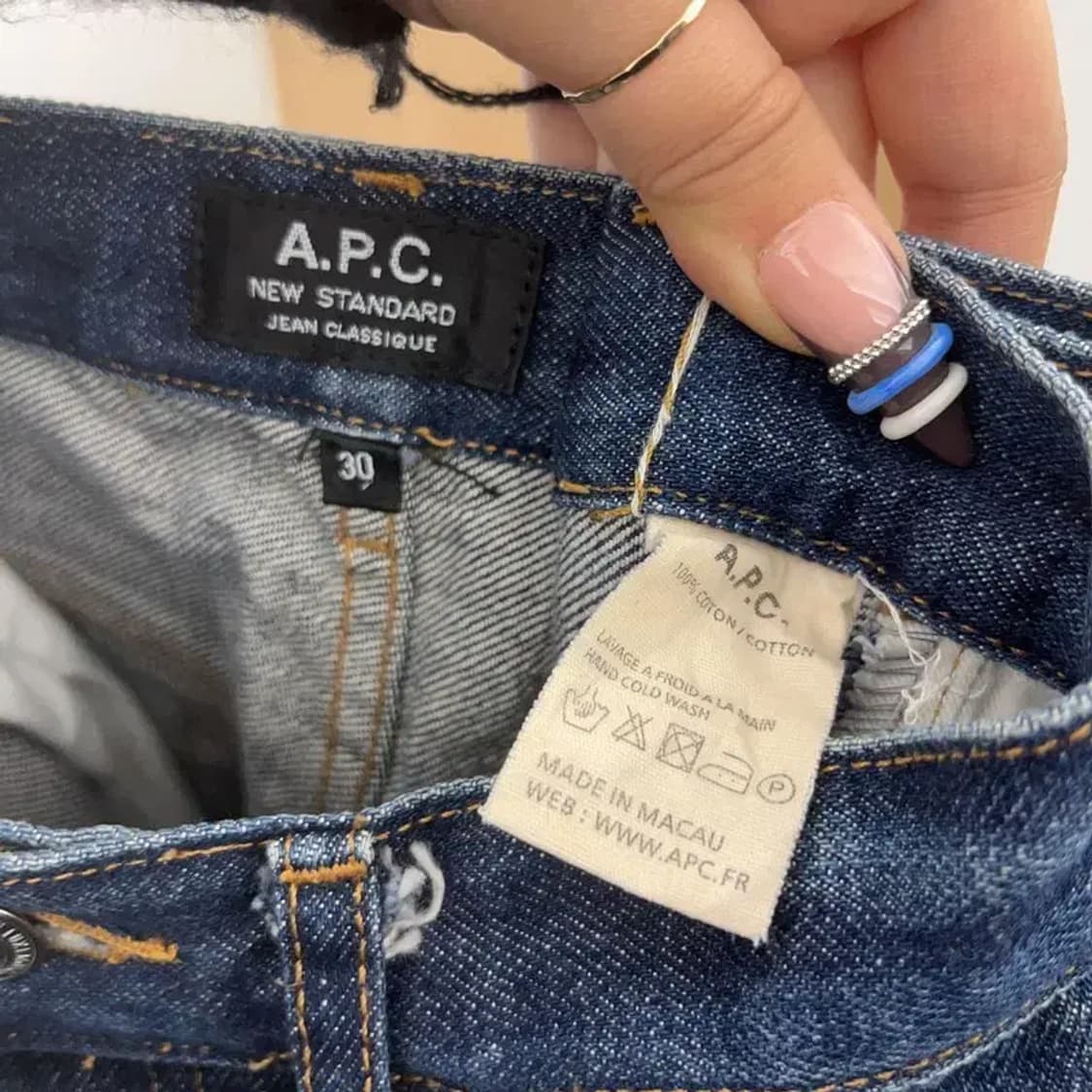 아페세 올드스쿨 캐주얼 빈티지 워싱 데님팬츠 30인치 C07714 상품이미지5