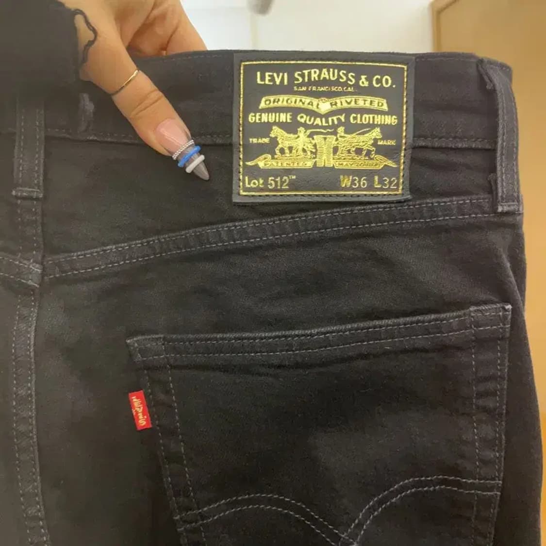 리바이스 512 빅E 프리미엄 골드 블랙진 팬츠 36인치 C07715 상품이미지5