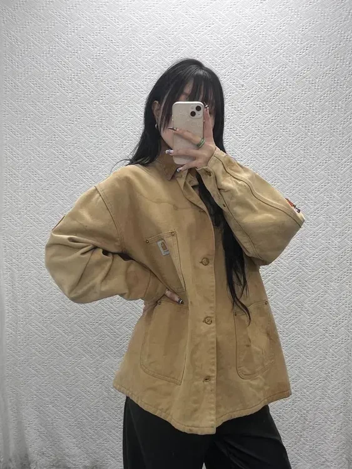 칼하트 빈티지 올드스쿨 패치 초어 디트로에드 워크자켓 C07692 상품이미지2