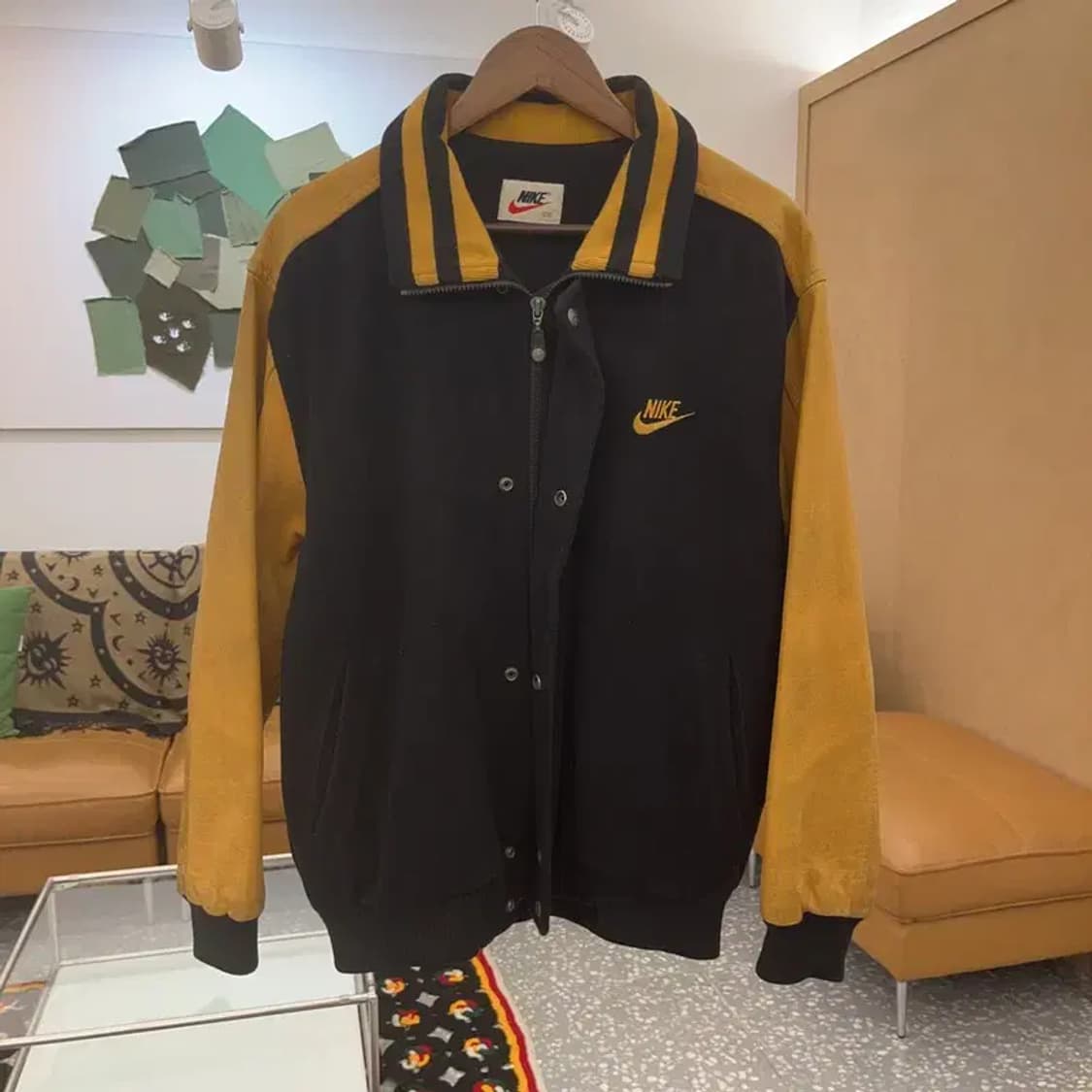 나이키 올드스쿨 레트로 빈티지 소가죽 바시티자켓 100 C07690 상품이미지2