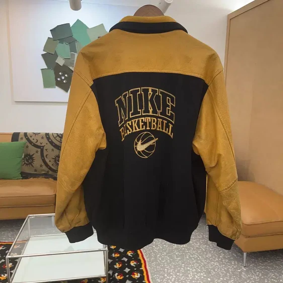 나이키 올드스쿨 레트로 빈티지 소가죽 바시티자켓 100 C07690 상품이미지3