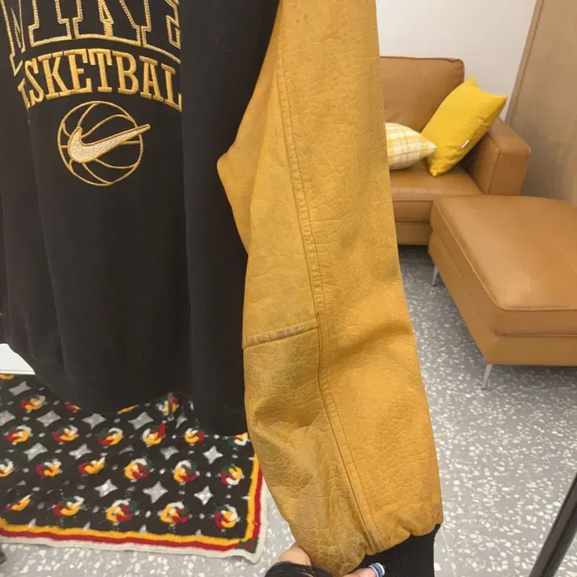 나이키 올드스쿨 레트로 빈티지 소가죽 바시티자켓 100 C07690 상품이미지7