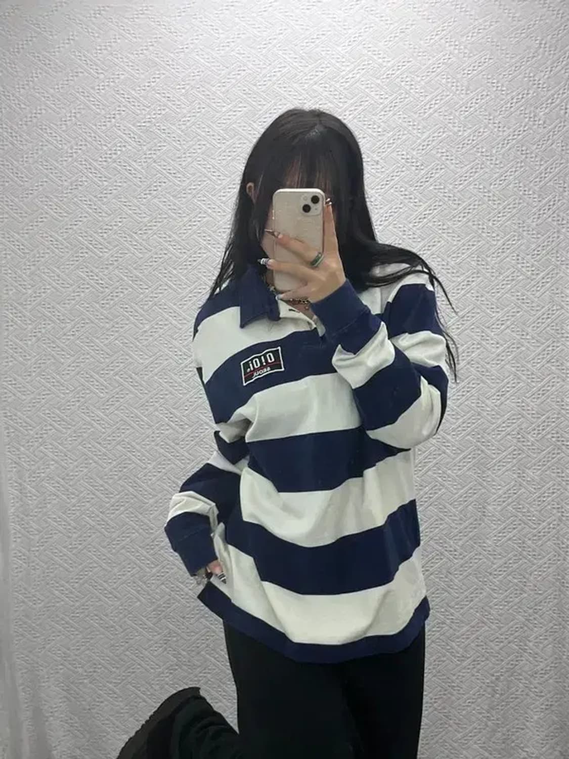 OIOI 오아이오아이 캐주얼 자수로고 긴팔카라티 100 C05421 상품이미지2