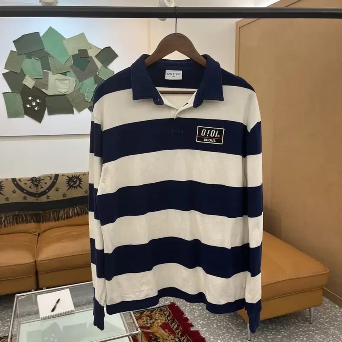 OIOI 오아이오아이 캐주얼 자수로고 긴팔카라티 100 C05421 상품이미지3