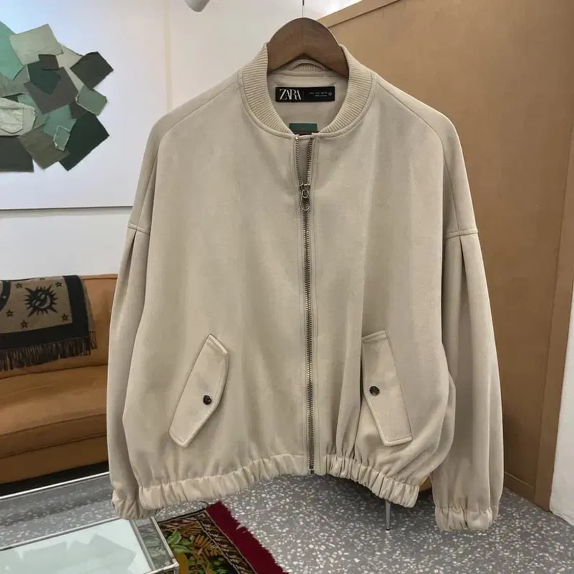 자라 ZARA 스웨이드 오버핏 가오리핏 자켓 105 C05721 상품이미지3