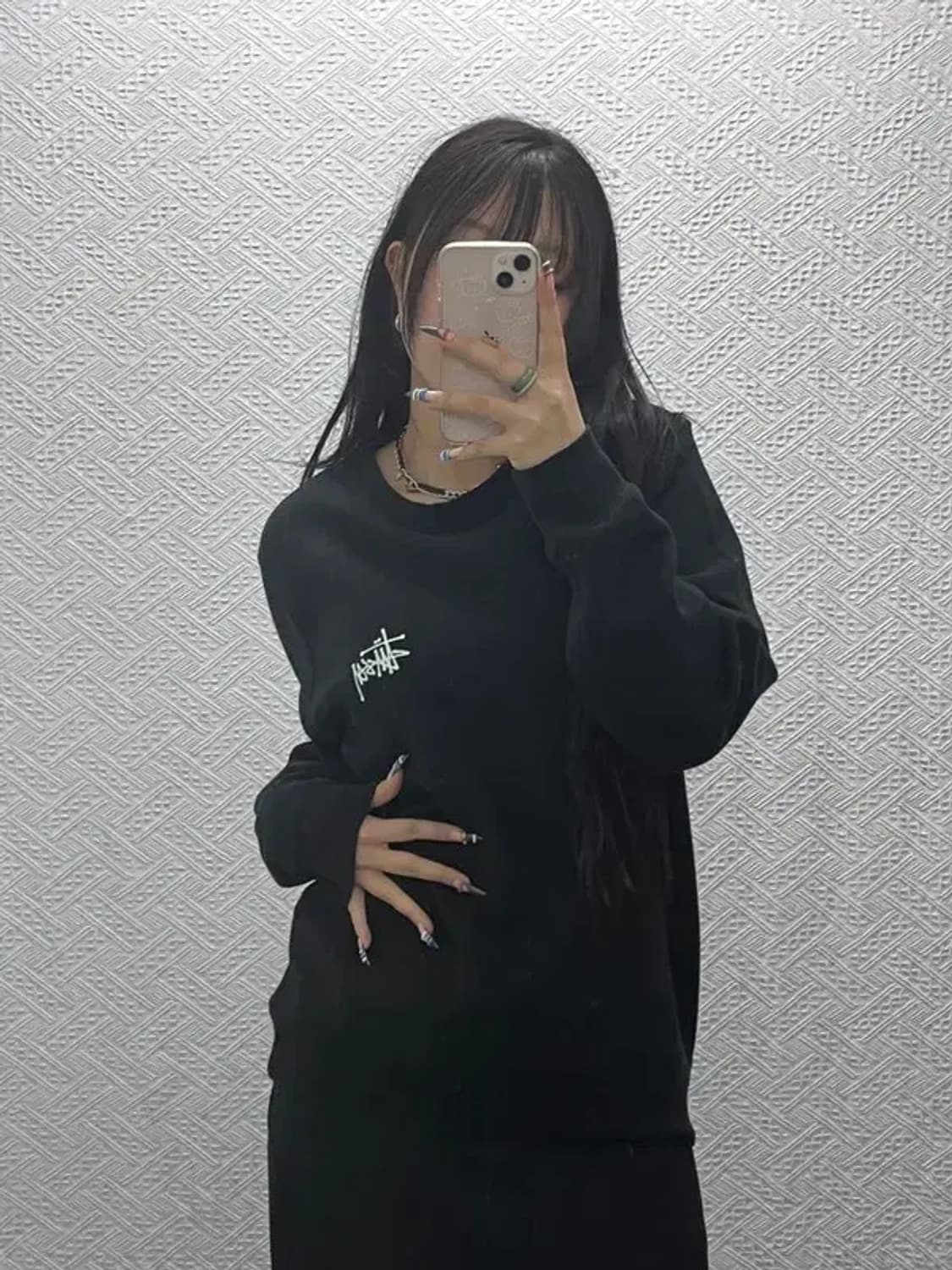 스투시 정품 베이직로고 오버핏 기모 스웻셔츠 맨투맨 100 C06293 상품이미지1