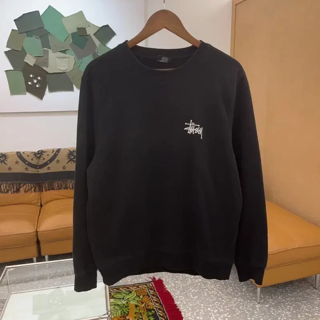 스투시 정품 베이직로고 오버핏 기모 스웻셔츠 맨투맨 100 C06293 상품이미지3