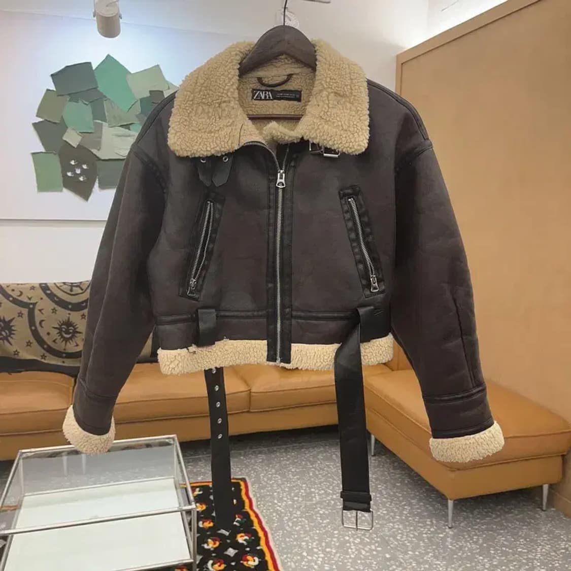 자라 모던락시크 핀터감성 양털 무스탕 자켓 XS C07718 상품이미지3