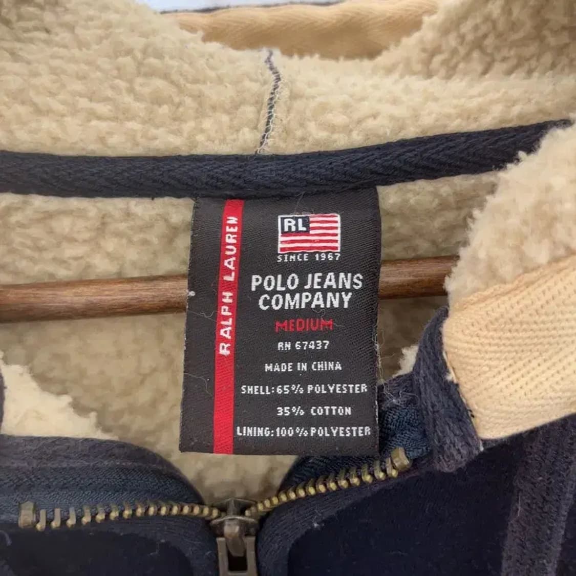 폴로 랄프로렌 올드스쿨 빈티지 자수패치 양털 후드집업 M C07724 상품이미지5