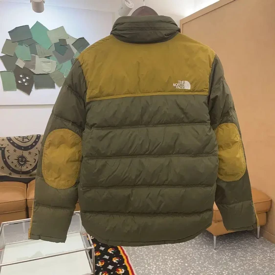 노스페이스 레트로 빈티지 말차카키 엘보패치 패딩 100 C07726 상품이미지5