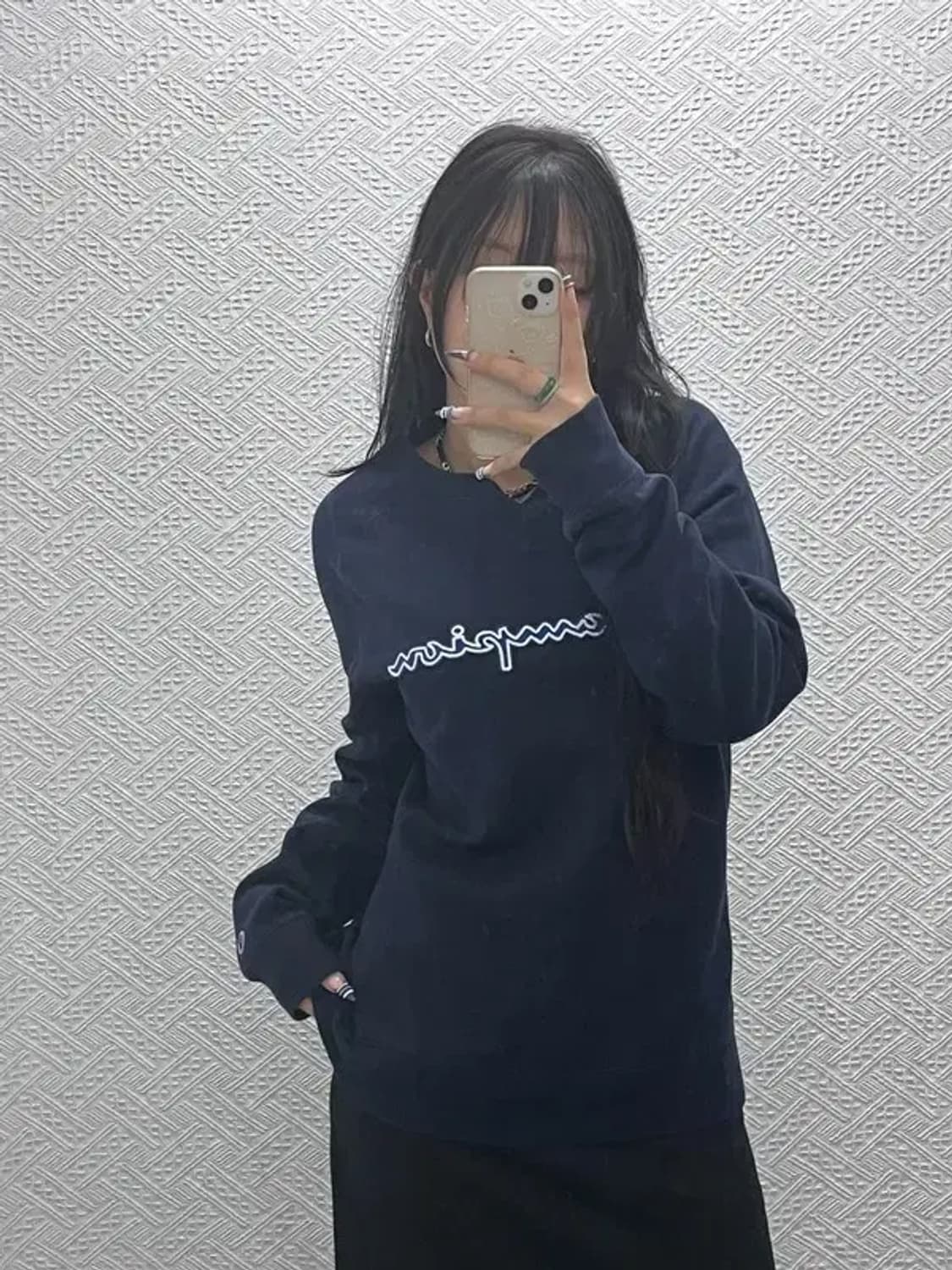 챔피온 올드스쿨 캐주얼 스펠로고 약기모 맨투맨 M C07734 상품이미지2