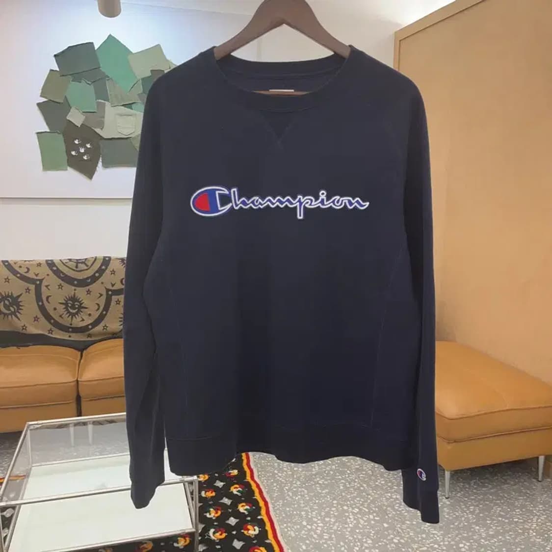 챔피온 올드스쿨 캐주얼 스펠로고 약기모 맨투맨 M C07734 상품이미지3