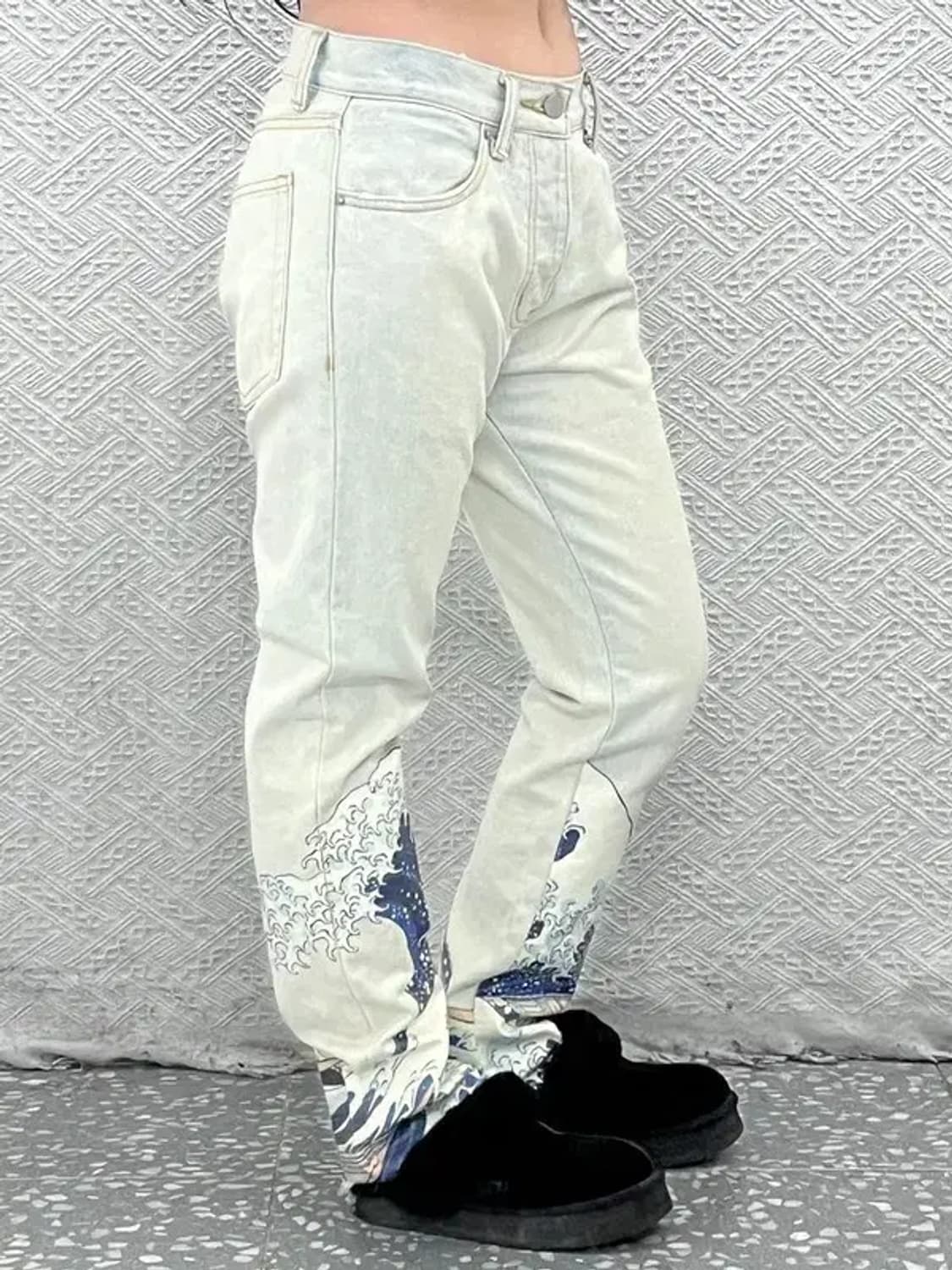 엠앤엠 일본풍 프린팅 스케치 데님팬츠 29인치 C07750 상품이미지1