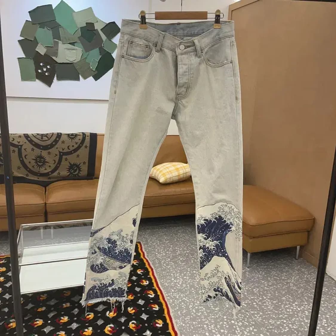 엠앤엠 일본풍 프린팅 스케치 데님팬츠 29인치 C07750 상품이미지3