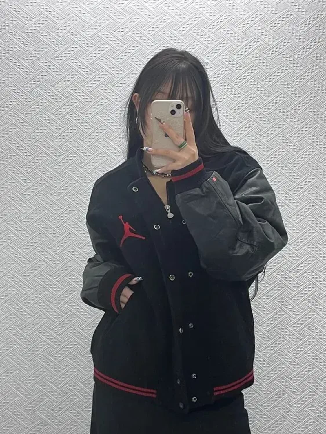 나이키 올드스쿨 90's 점프맨 레더 바시티 자켓 100 C07737 상품이미지2