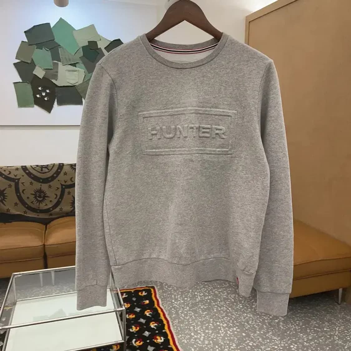 헌터 모던캐주얼 엠보빅로고 기모 맨투맨 S C07748 상품이미지3