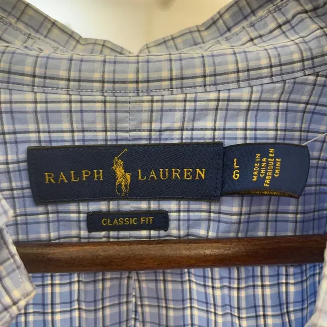 폴로 랄프로렌 빈티지 레트로 라이트 블루 체크 셔츠 L C07747 상품이미지5