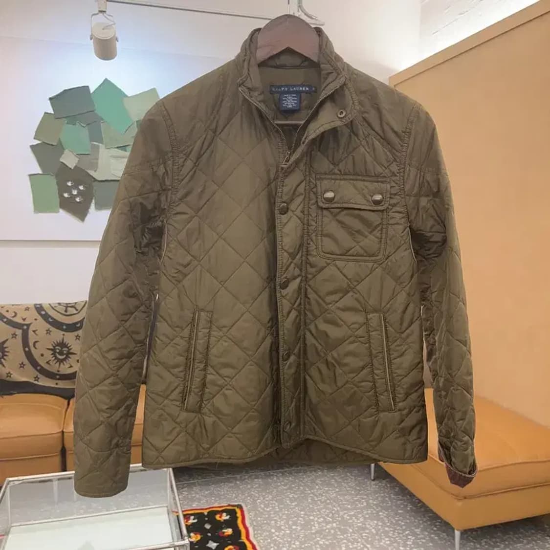 폴로 랄프로렌 빈티지 슬림핏 올리브카키 퀄팅 자켓 S C07730 상품이미지3