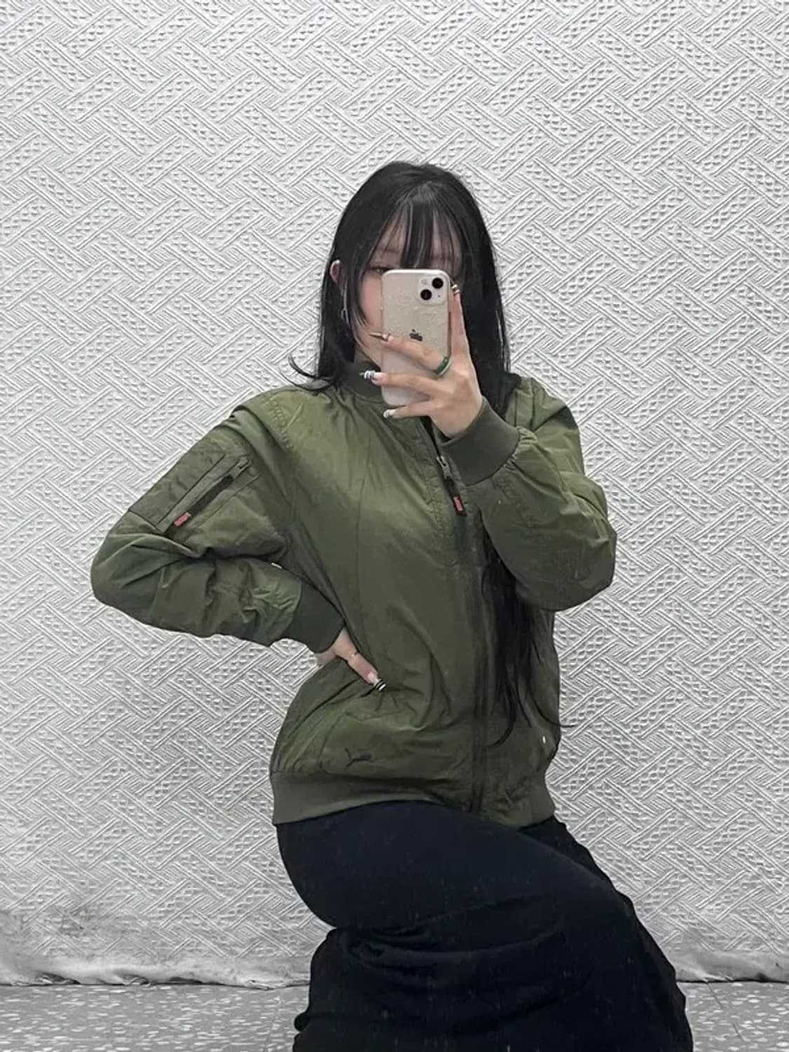 푸마 스트릿 빈티지 올리브카키 항공점퍼 봄버자켓 L C07735 상품이미지1