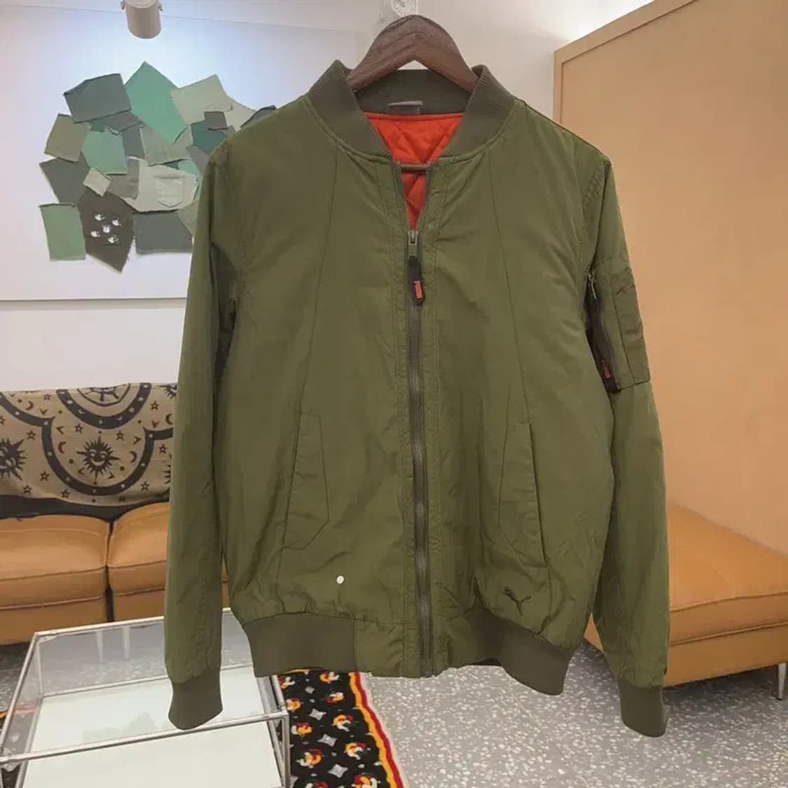 푸마 스트릿 빈티지 올리브카키 항공점퍼 봄버자켓 L C07735 상품이미지3