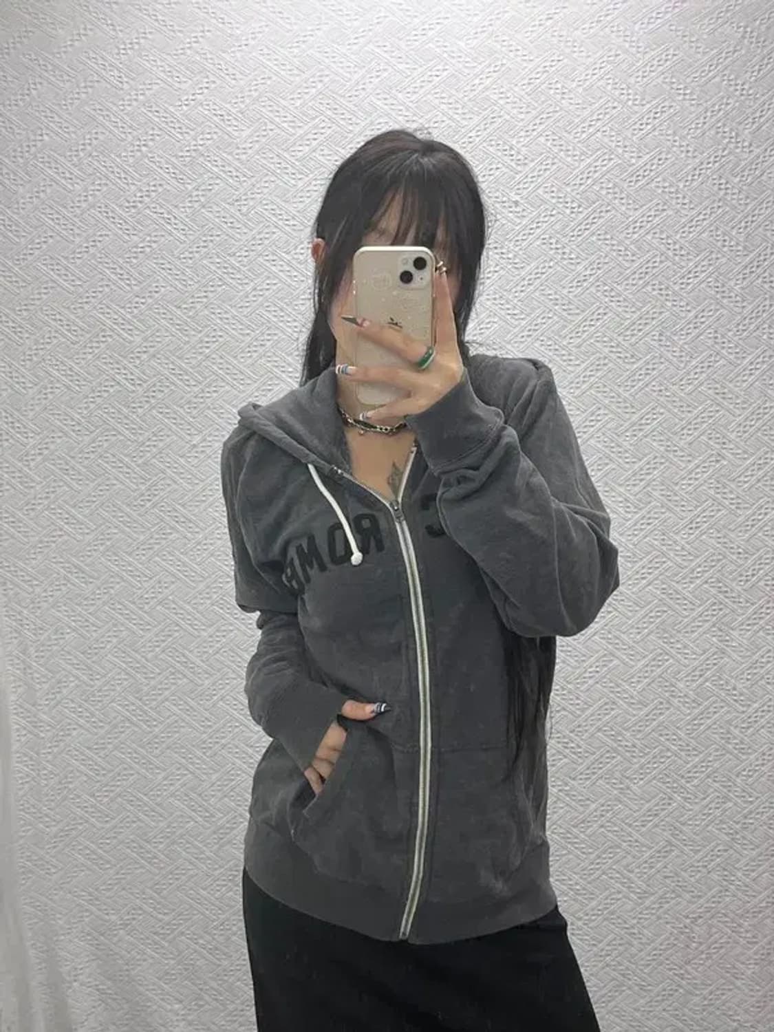 아베크롬비 올드스쿨 약오버핏 아치로고 후드집업 M C07770 상품이미지1